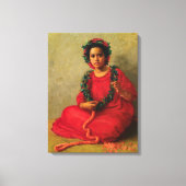 The Lei Maker 1901 by Theodore Wores Canvas Afdruk (Voorkant)