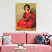 The Lei Maker 1901 by Theodore Wores Canvas Afdruk (Insitu (Woonkamer))