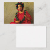 The Lei Maker 1901 by Theodore Wores Notitiekaartje (Voorkant / Achterkant)