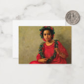 The Lei Maker 1901 by Theodore Wores Notitiekaartje (Voorkant / Achterkant in situ)