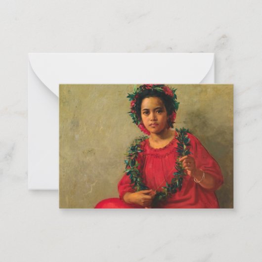 The Lei Maker 1901 by Theodore Wores Notitiekaartje (Voorkant)