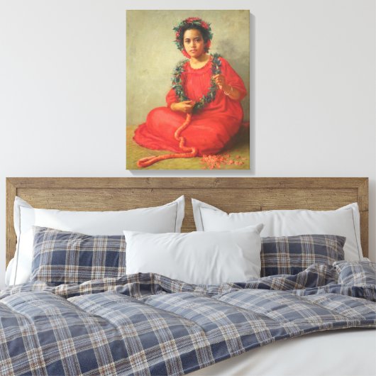 "The Lei Maker" — Theodore Wores Canvas Afdruk (Insitu (Slaapkamer))