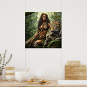 The Leopard Princess Pinup Girl Style Wall Poster (Keuken)