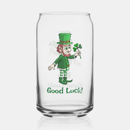 The Leprechaun holding a shamrock Blikvorm Glas
