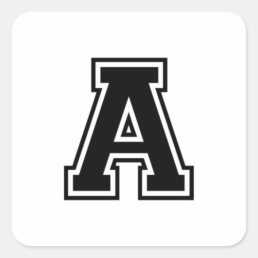 The Letter A, Collegiate Alphabet Vierkante Sticker (Voorkant)