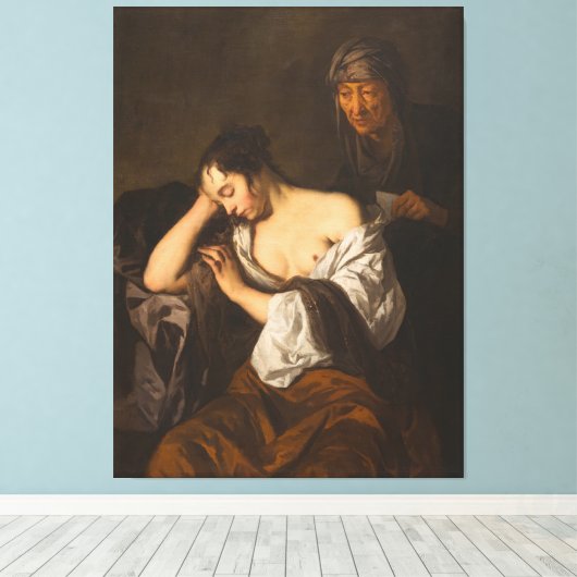 The Letter (between 1650 and 1660) Canvas Afdruk (Insitu (Houten vloer))