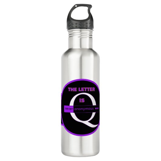The Letter Q | Never Anonymous – Alfa Sity Design Waterfles (Voorkant)