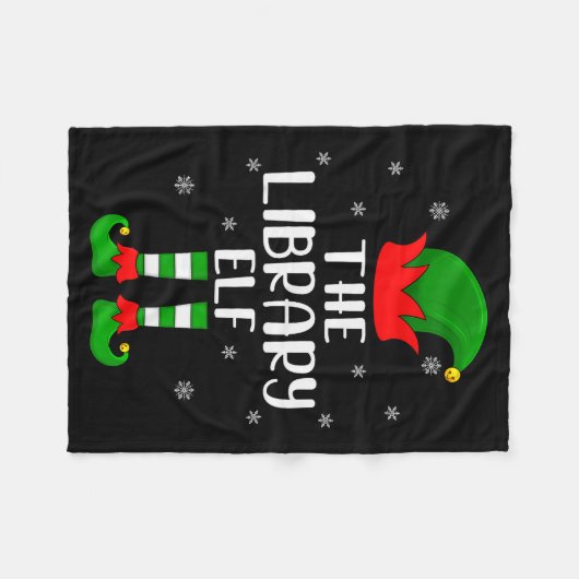 The Library Elf Christmas Party Matching Family Xm Fleece Deken (Voorkant (Horizontaal))