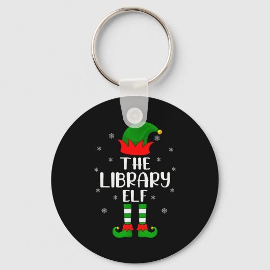 The Library Elf Christmas Party Matching Family Xm Sleutelhanger (Voorkant)