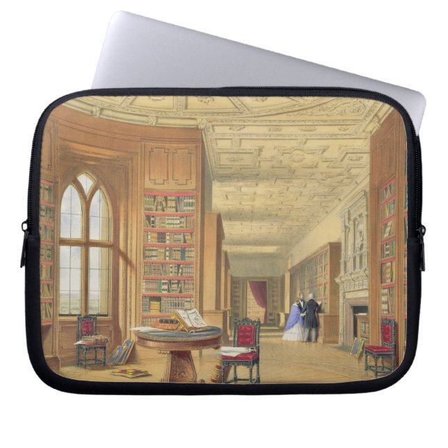 The Library, Windsor Castle, 1838 (kleurenlitho) Laptop Sleeve (Voorkant)