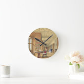 The Library, Windsor Castle, 1838 (kleurenlitho) Ronde Klok (Huis)