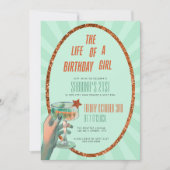 The Life of a Birthday Girl Invitation Kaart (Voorkant)
