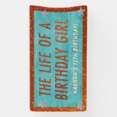 The Life of a Birthday Girl Party Welcome  Spandoek (Verticaal)