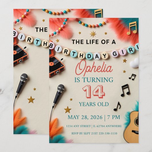 The Life of a Birthday Girl Showgirl Birthday Kaart (Voorkant / Achterkant)