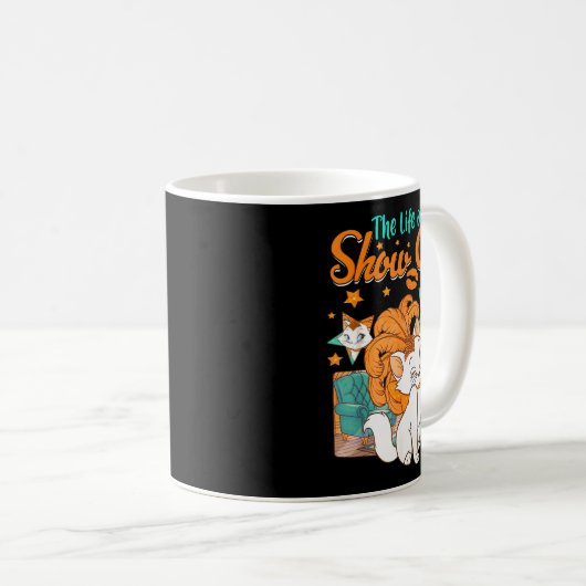 The Life Of A Show Cat Girl For Men Women  Koffiemok (Voorkant rechts)