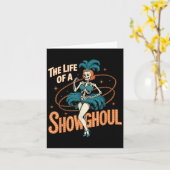The Life Of A Showghoul Retro Halloween Show Skele Kaart (Gele Bloem)