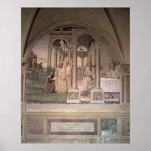 The Life of St. Benedict (fresco) (detail) 3 Poster (Voorkant)