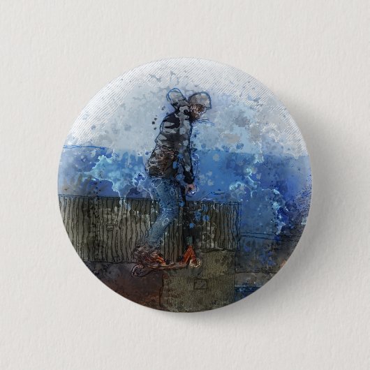 The Lift - Scooterrijder Ronde Button 5,7 Cm (Voorkant)