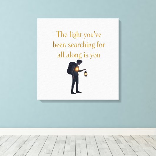 The light is you iPad Smart Cover Canvas Afdruk (Insitu (Houten vloer))