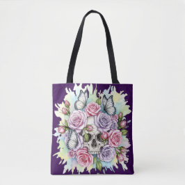 The Light Legacy - Gotische schedel en Rozen Canva Tote Bag