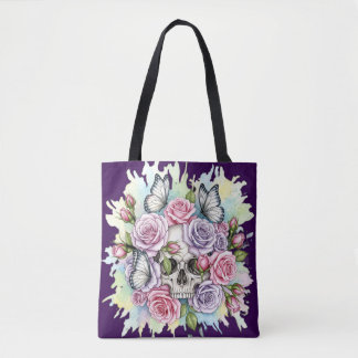 The Light Legacy - Gotische schedel en Rozen Canva Tote Bag