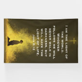 The Light of Life John 8:12   Spandoek (Horizontaal)