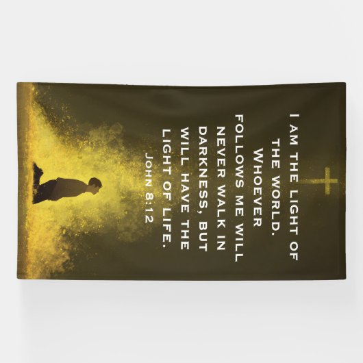 The Light of Life John 8:12   Spandoek (Horizontaal)