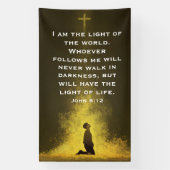The Light of Life John 8:12 Spandoek (Verticaal)