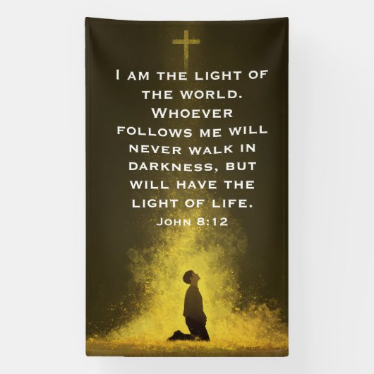 The Light of Life John 8:12   Spandoek (Verticaal)