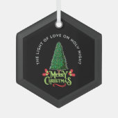 THE LIGHT OF LOVE ON HOLY NIGHT GLAS ORNAMENT (Voorkant)