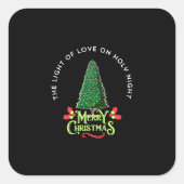The Light of Love on Holy Night. Vierkante Sticker (Voorkant)