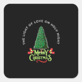 The Light of Love on Holy Night. Vierkante Sticker (Voorkant)