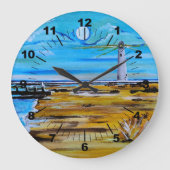 The Lighthouse on the Beach Painting by Alfred Fox Grote Klok (Voorkant)