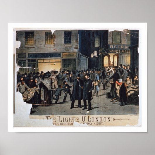 'The Lights O' London' (kleurenlitho) Poster (Voorkant)