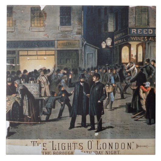 'The Lights O' London' (kleurenlitho) Tegeltje (Voorkant)