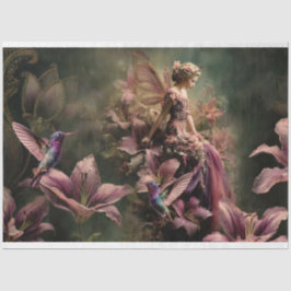 The Lily Fairy Tale Fantasy Hummingbird Floral Tissuepapier