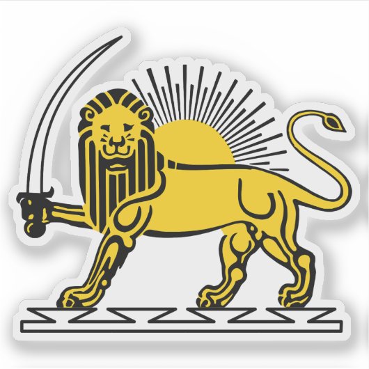The Lion and Sun emblem of Iran (until 1980) Sticker (Voorkant)
