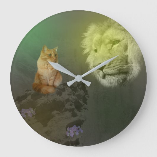 The Lion And The Cat, Wall Clock Grote Klok (Voorkant)