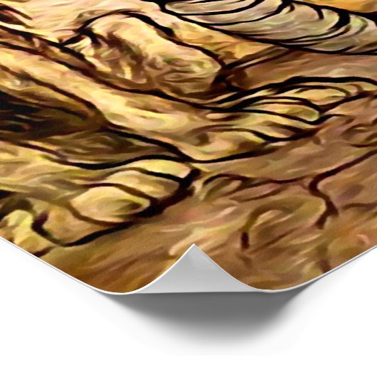 "The Lion and The Elephant" van Arthur Rackham Poster (Hoek)