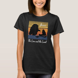 The Lion And The Lamb Christian Retro Jesus T-shirt