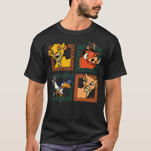 The Lion King - Simba Nala Timon Pumbaa Zazu Chara T-shirt (Voorkant)