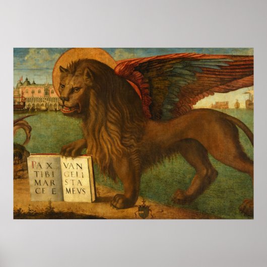 The Lion of Saint Mark, 1516 by Vittore Carpaccio Poster (Voorkant)