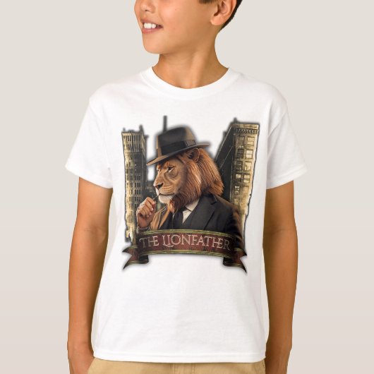 The Lionfather – Mafia Style Lion in Suit T-shirt (Voorkant)