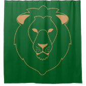 The Lion's Gaze: Golden Contour Douchegordijn (Voorkant)