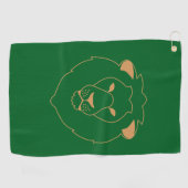 The Lion's Gaze: Golden Contour Golfhanddoek (Horizontaal)