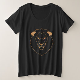 The Lion's Gaze: Golden Contour Grote Maat T-shirt