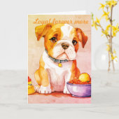 The little Baby Bulldog Kaart (Gele Bloem)