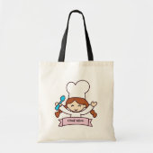 The Little Chef Hand-Drawn Canvas Tote Bag (Voorkant)