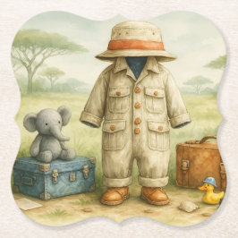 The Little Explorer | Safari Adventure Baby Shower Kartonnen Onderzetters