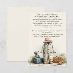 The Little Explorer Safari Avontuur Baby Shower Informatiekaartje